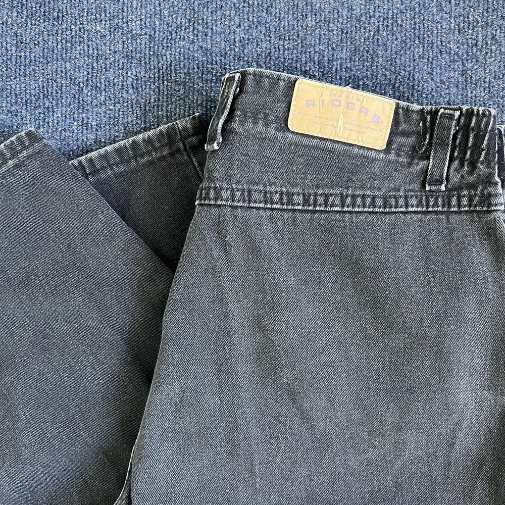 Vintage 90s Riders By Lee Mom Jeans Womens 32x26 Charcoal Tapered Denim